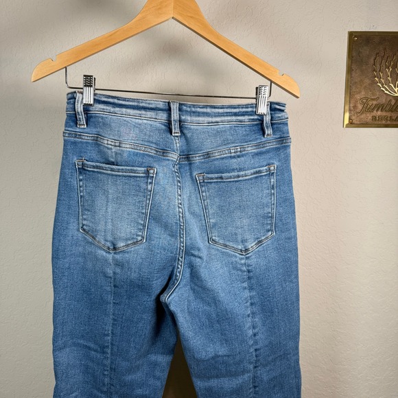 Flying Monkey High Rise Cropped Jeans Distressed Raw Hem Women's Size 30 - Picture 7 of 9